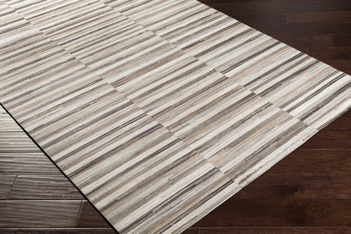 Batehaven Modern Stripes Pattern Gray And Beige Area Rug - The Rug Decor
