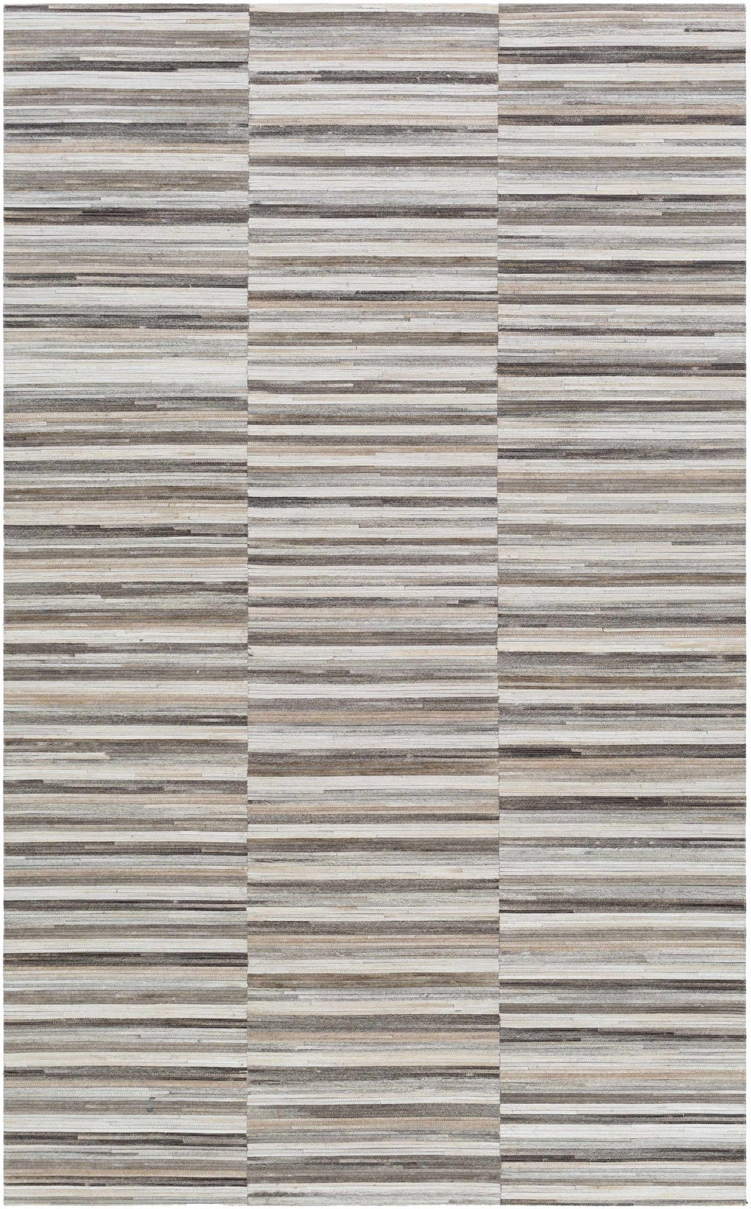 Batehaven Modern Stripes Pattern Gray And Beige Area Rug - The Rug Decor