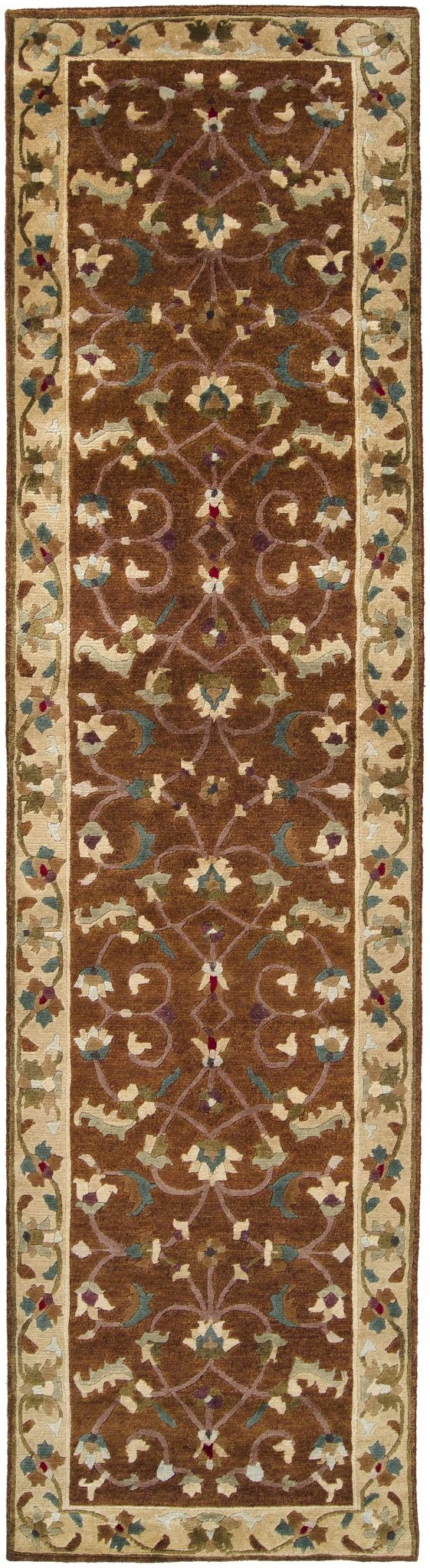 Batesburg Traditional Brown And Beige Wool Area Carpet - The Rug Decor