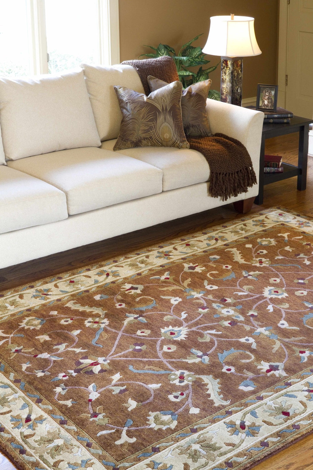 Batesburg Traditional Brown And Beige Wool Area Carpet - The Rug Decor
