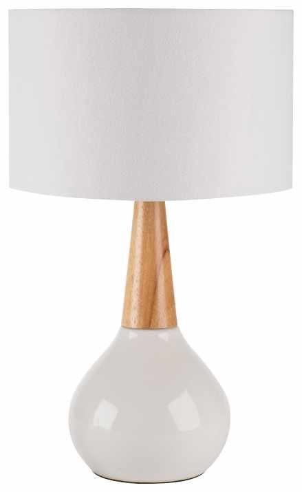 Baugo Contemporary White Ceramic Table Lamp - The Rug Decor
