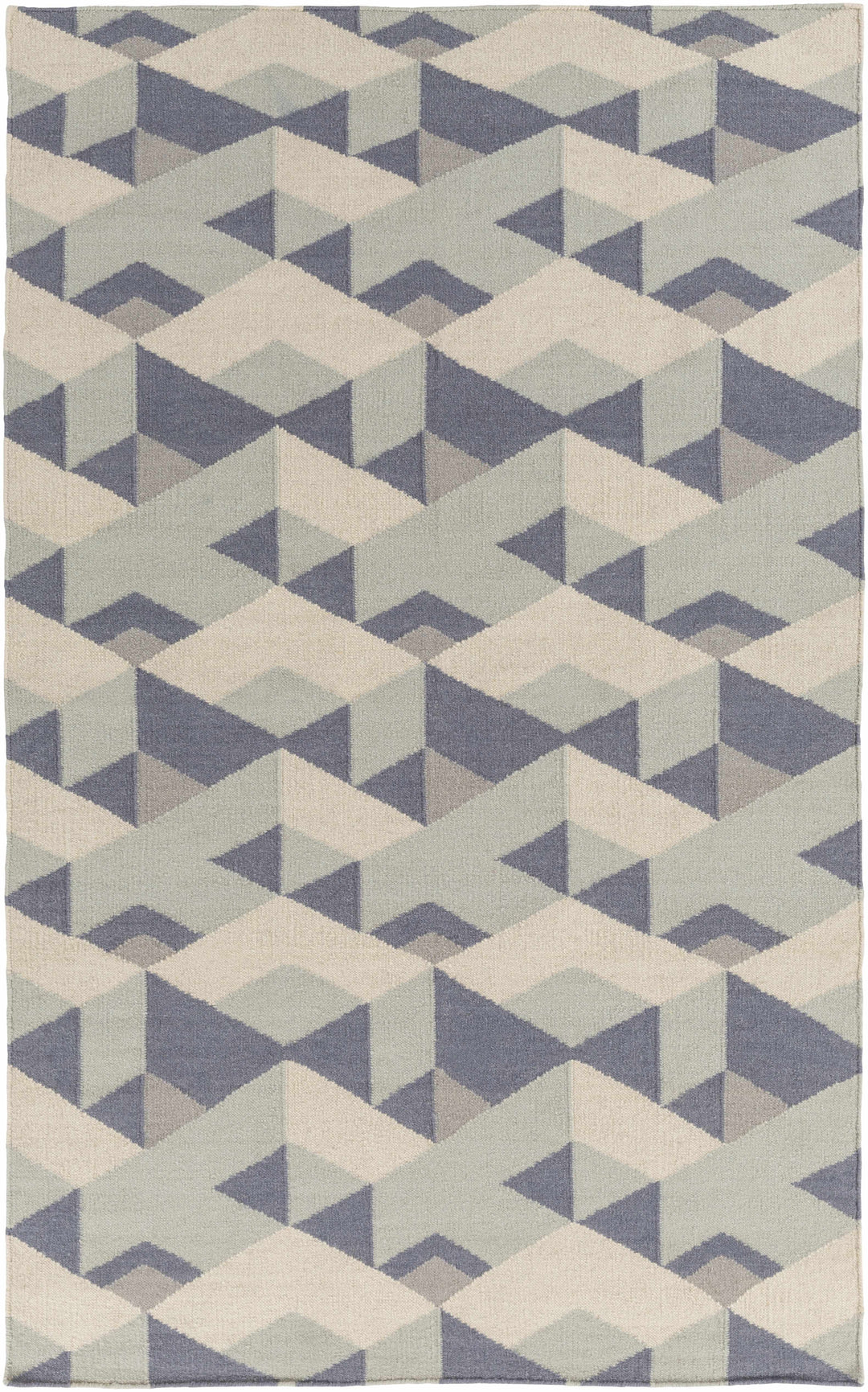 Bayard Contemporary Geometrical Gray And Ivory Hand Woven Rug