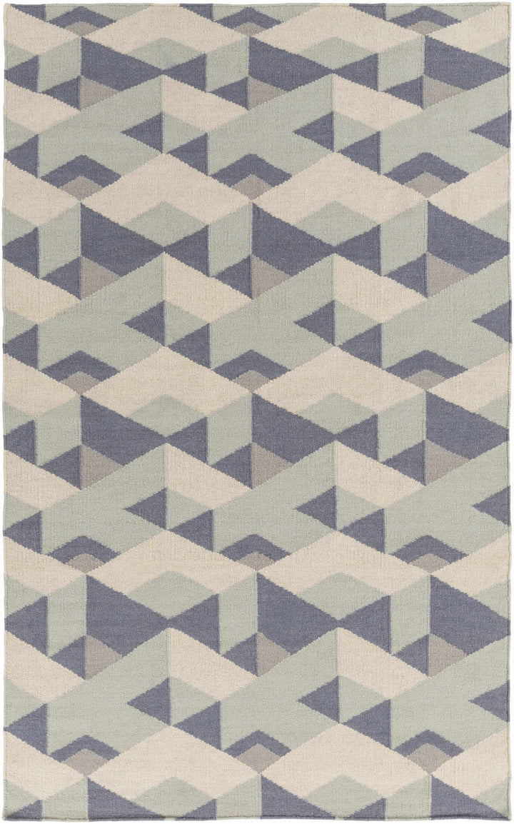 Bayard Contemporary Geometrical Gray And Ivory Hand Woven Rug