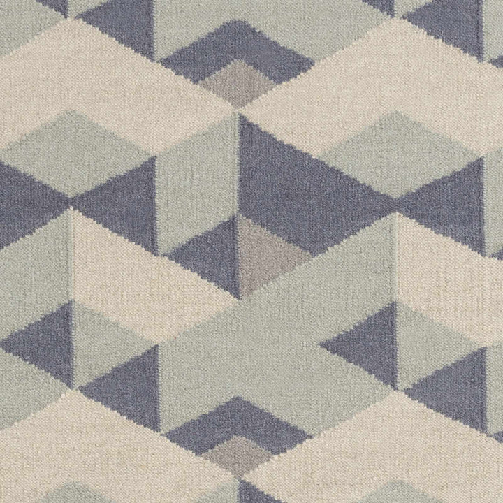 Bayard Contemporary Geometrical Gray And Ivory Hand Woven Rug