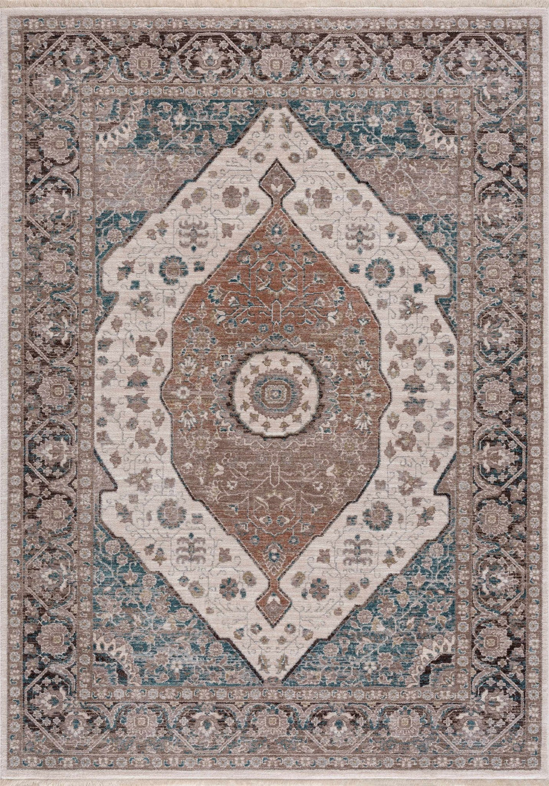 Baychester Traditional Brown Machine Woven Area Rug - The Rug Decor