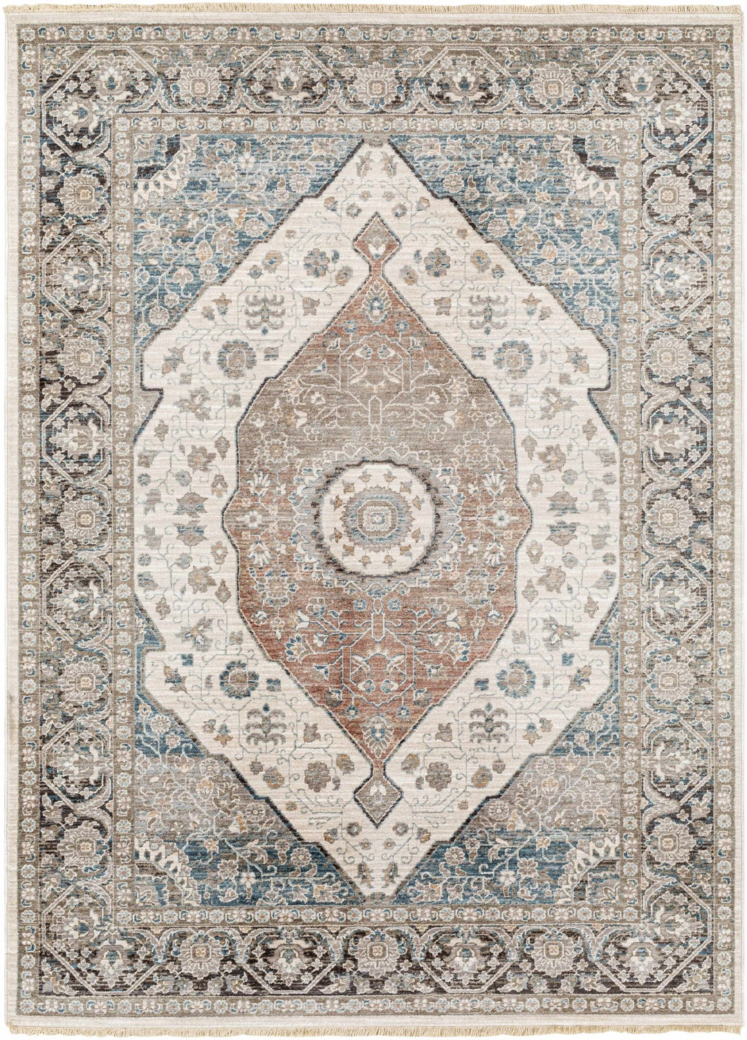 Baychester Traditional Brown Machine Woven Area Rug - The Rug Decor