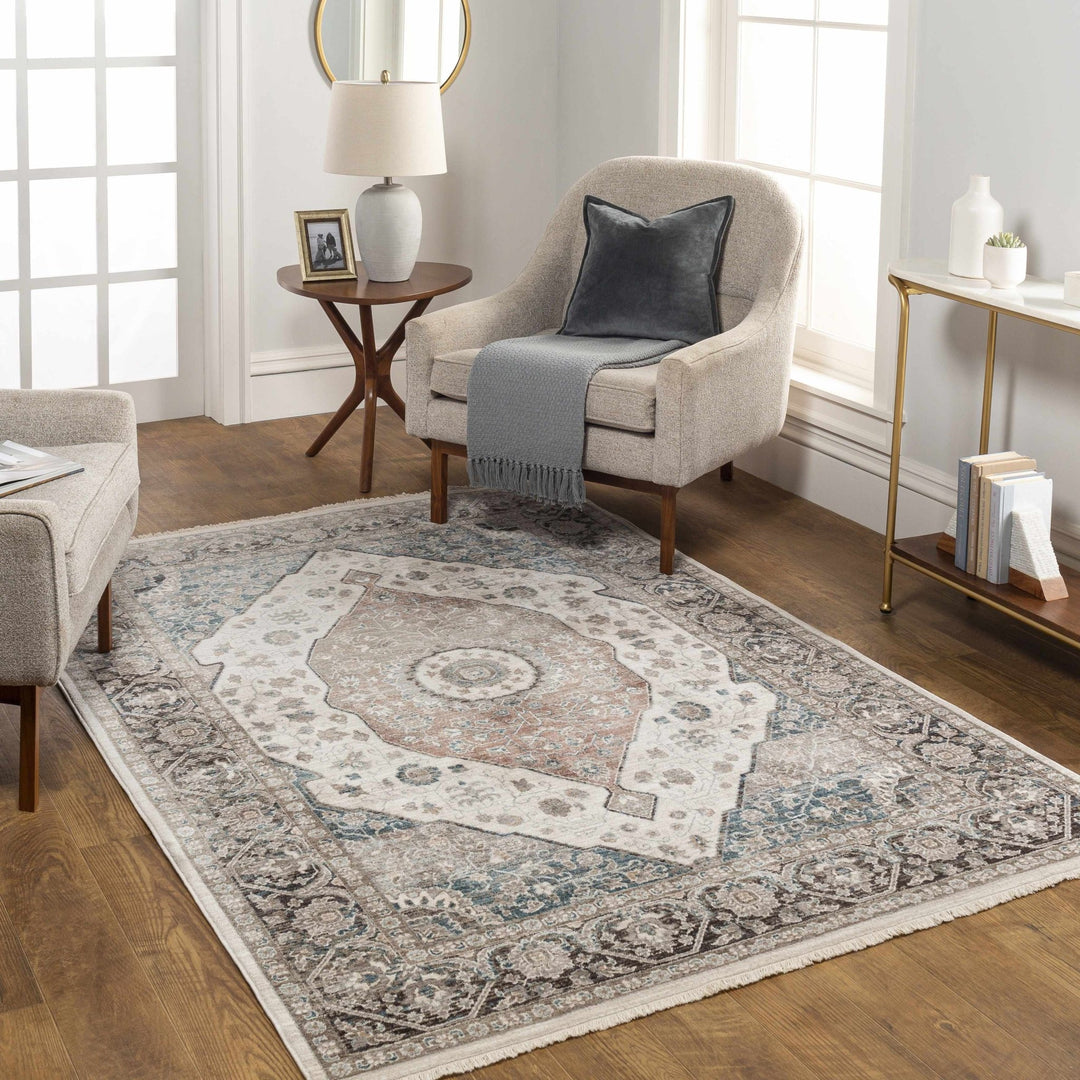 Baychester Traditional Brown Machine Woven Area Rug - The Rug Decor