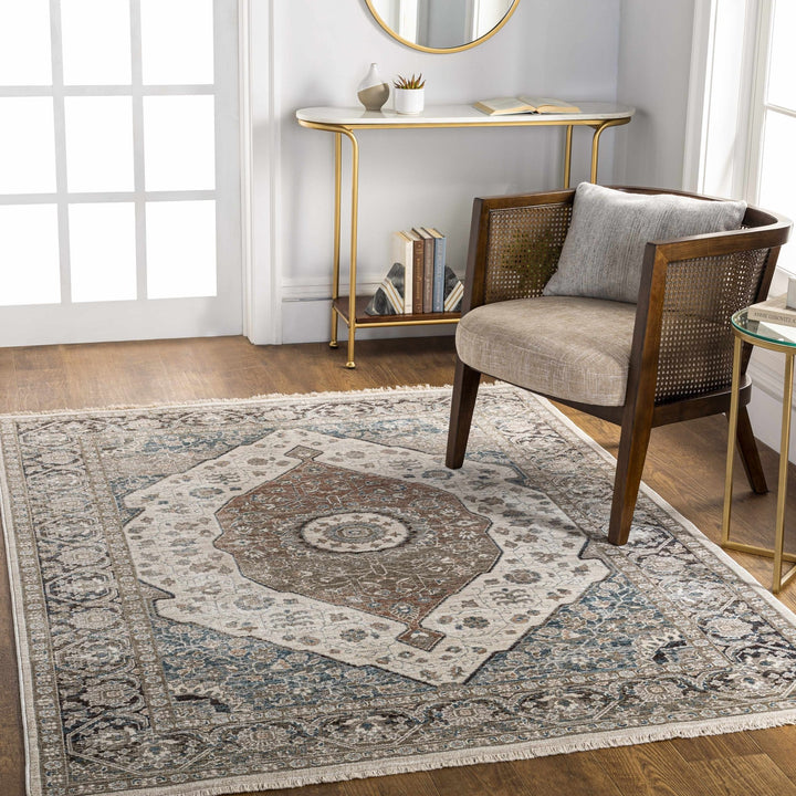 Baychester Traditional Brown Machine Woven Area Rug - The Rug Decor
