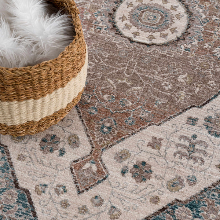 Baychester Traditional Brown Machine Woven Area Rug - The Rug Decor