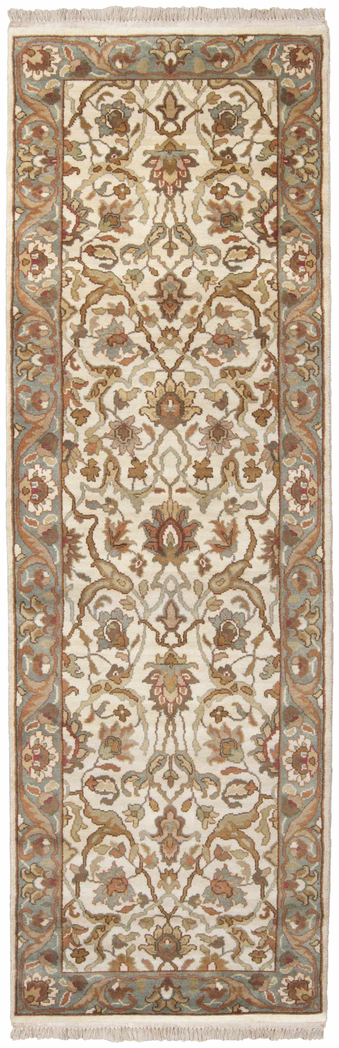 Baylis Beige And Blue Traditional Style Hand Knottted Area Rug