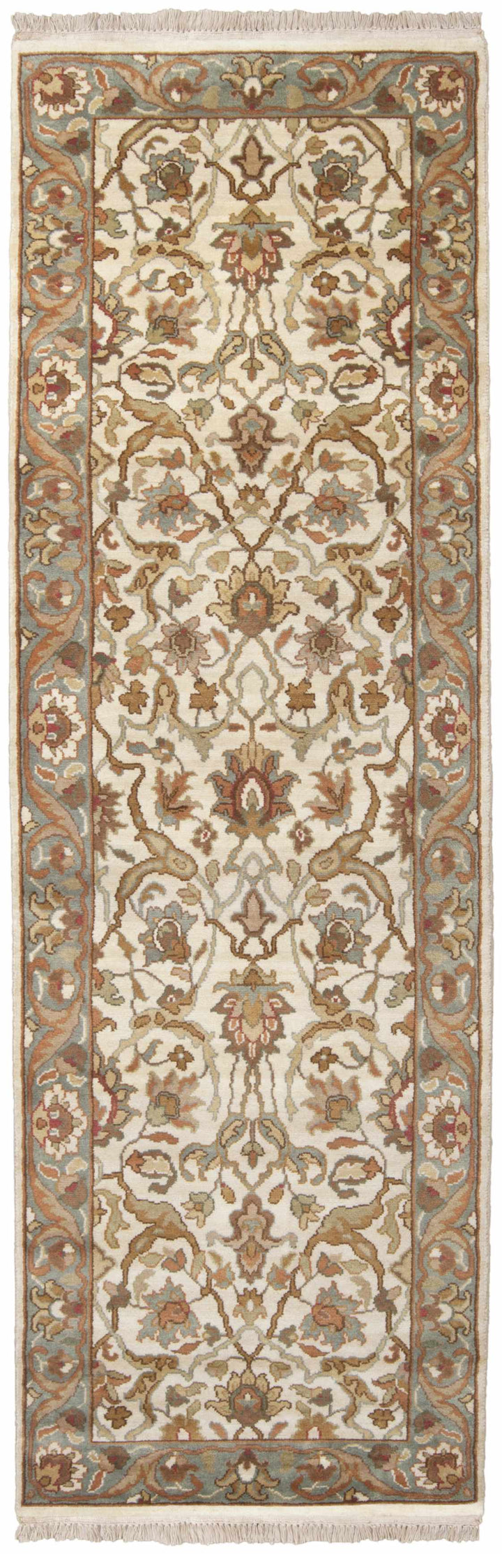 Baylis Beige And Blue Traditional Style Hand Knottted Area Rug