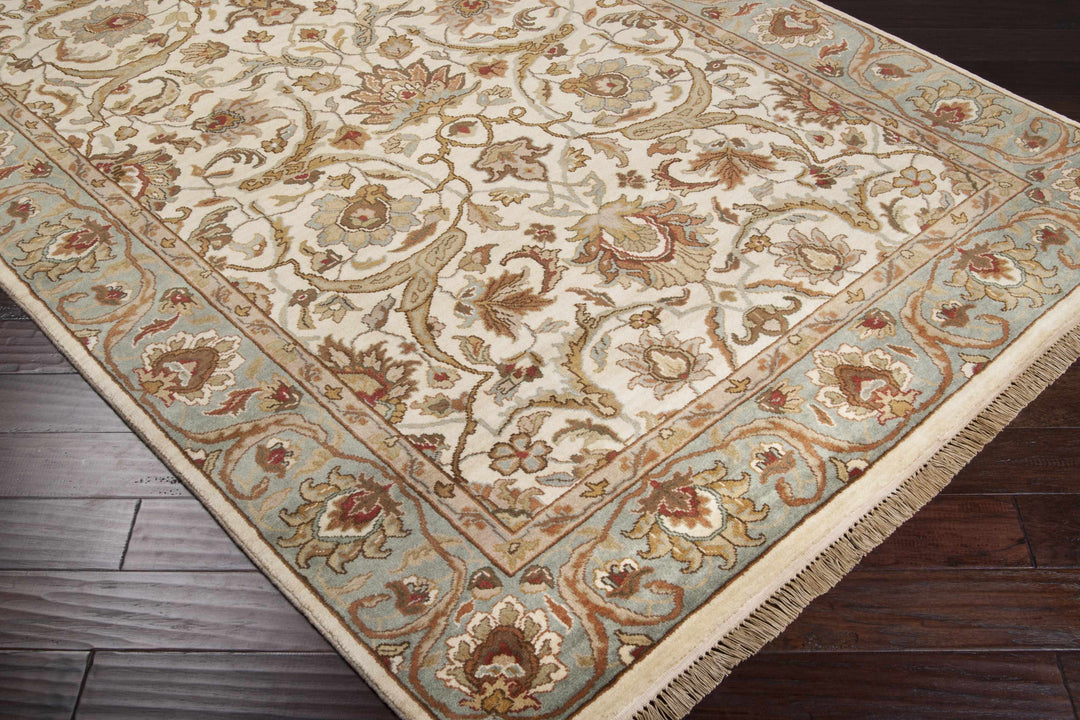 Baylis Beige And Blue Traditional Style Hand Knottted Area Rug