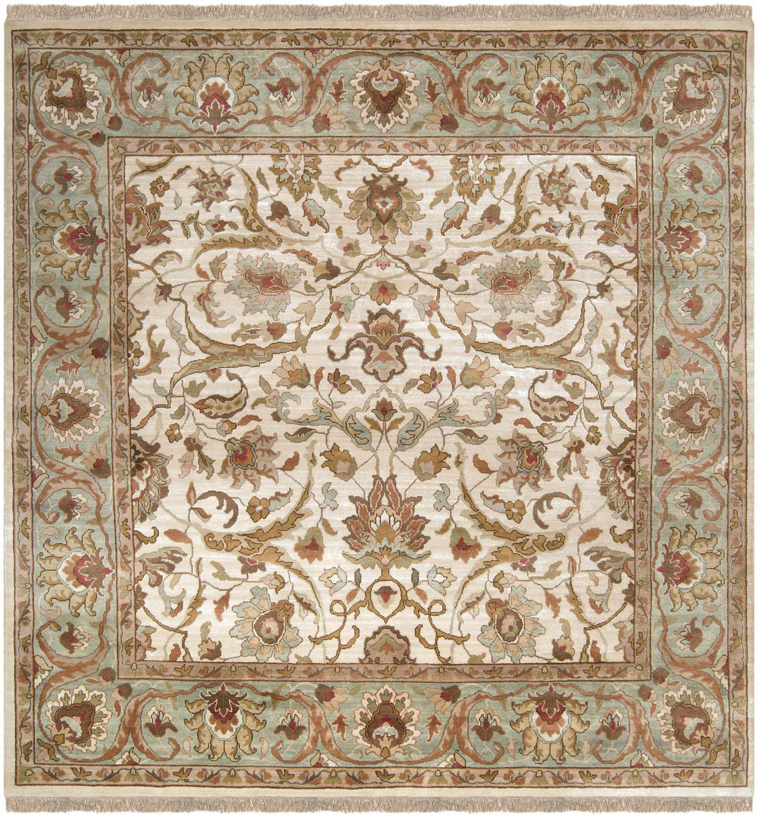 Baylis Beige And Blue Traditional Style Hand Knottted Area Rug