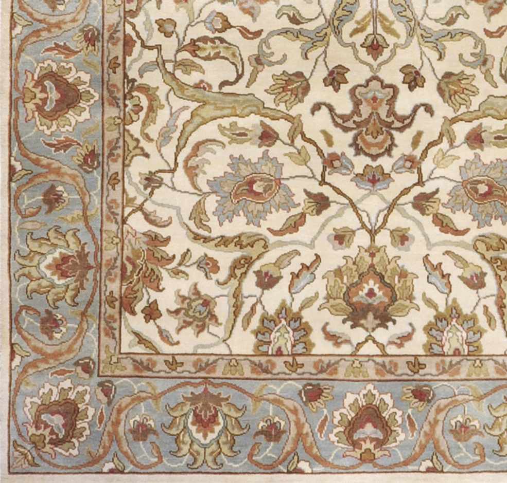 Baylis Beige And Blue Traditional Style Hand Knottted Area Rug