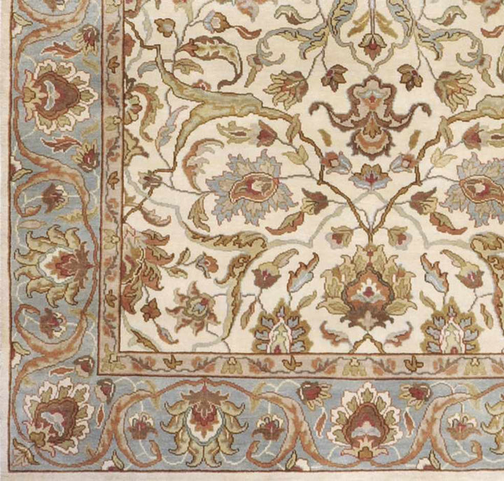 Baylis Beige And Blue Traditional Style Hand Knottted Area Rug