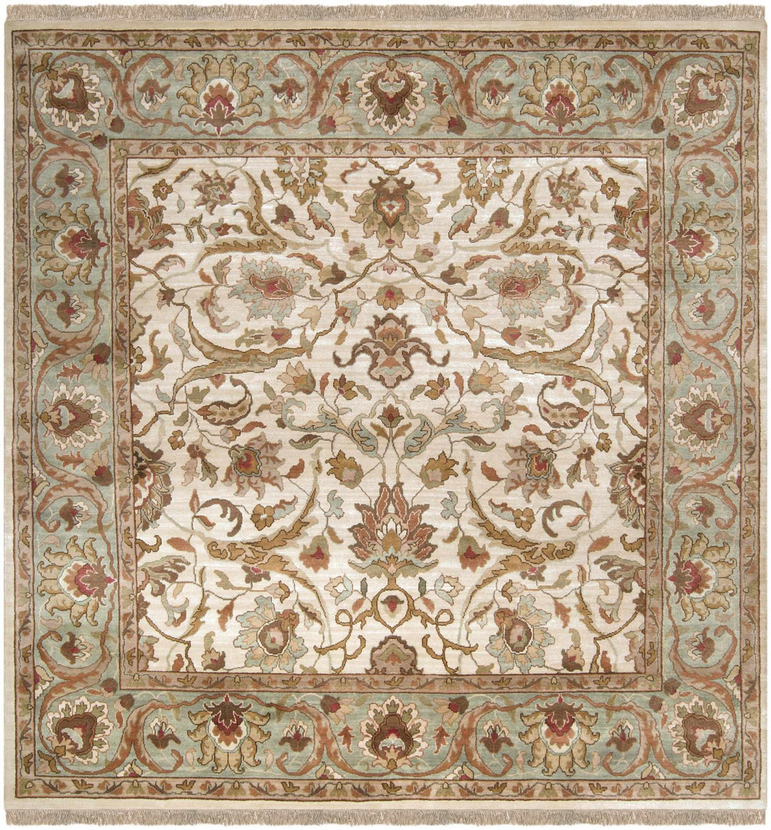 Baylis Beige And Blue Traditional Style Hand Knottted Area Rug - The Rug Decor