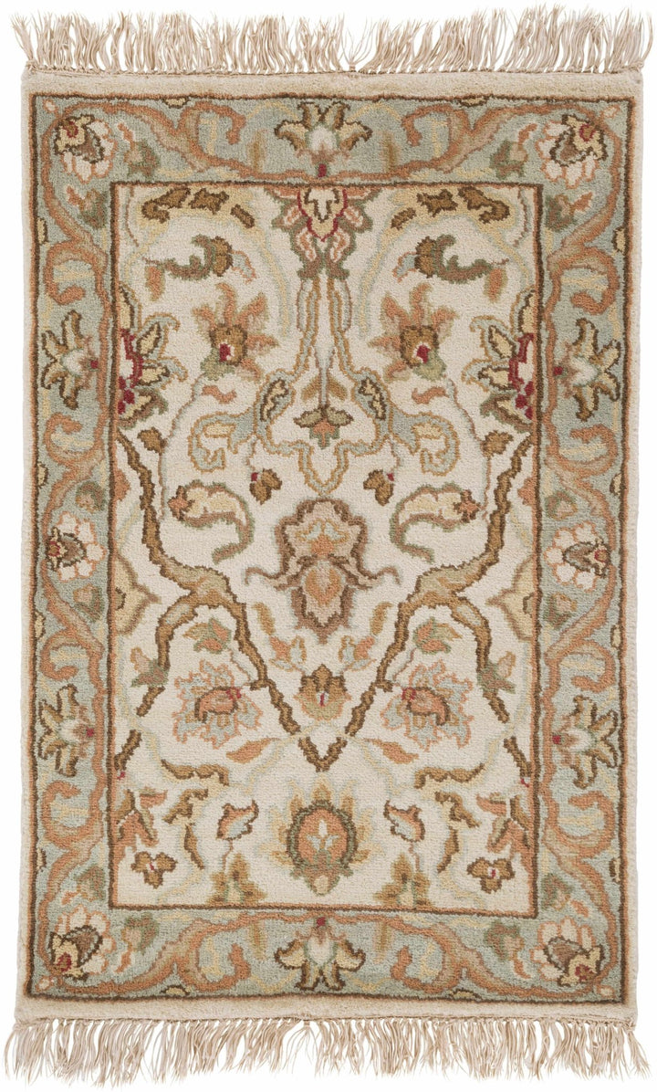 Baylis Beige And Blue Traditional Style Hand Knottted Area Rug - The Rug Decor