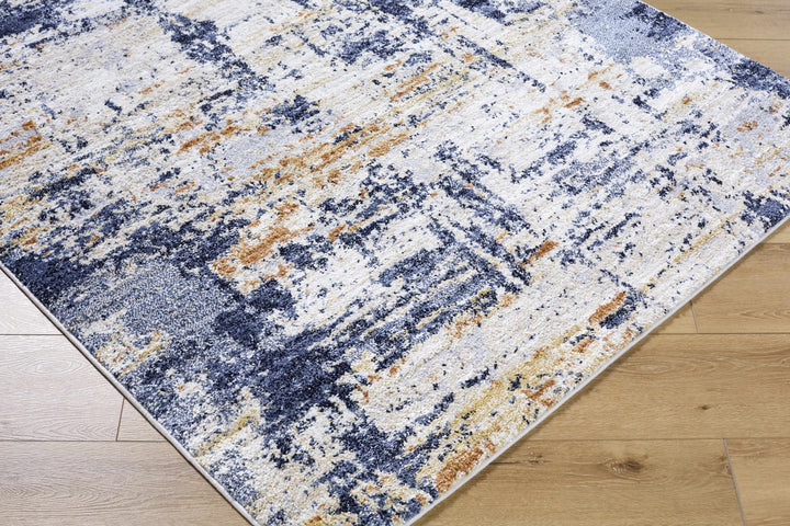 Bazyli Contemporary Abstract Navy And Beige Rug - The Rug Decor