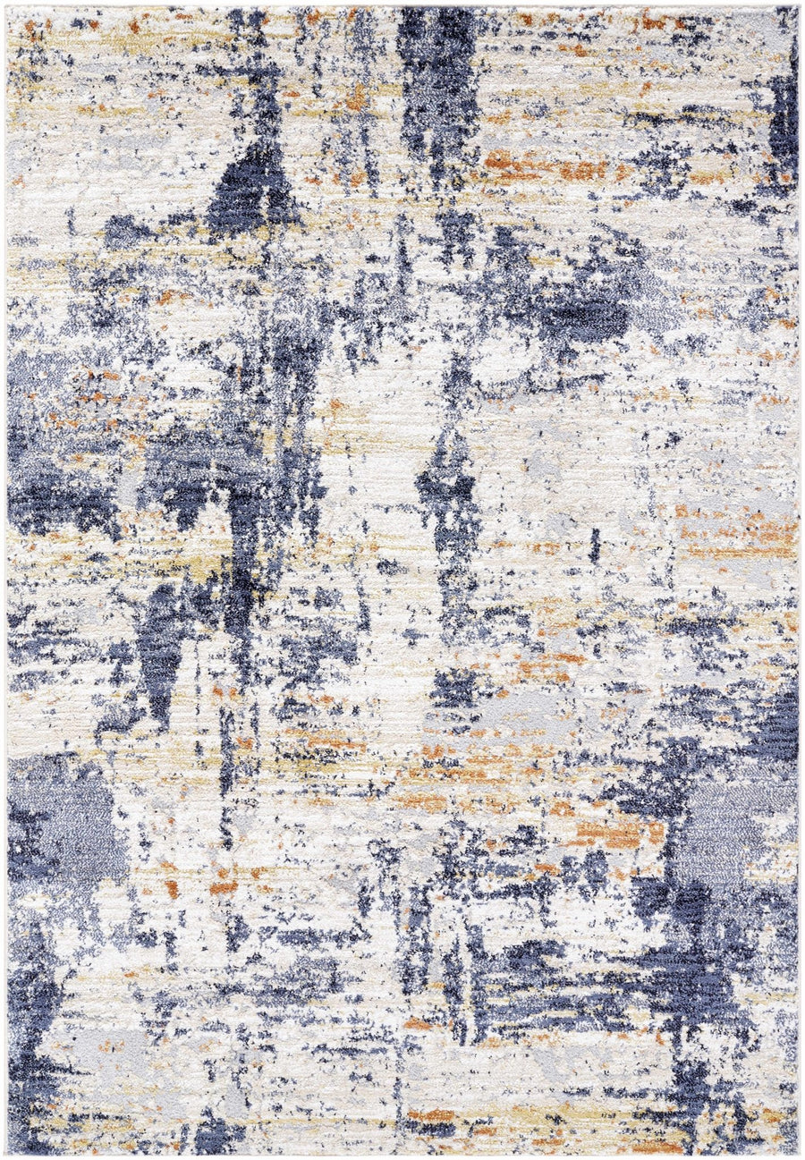 Bazyli Contemporary Abstract Navy And Beige Rug - The Rug Decor