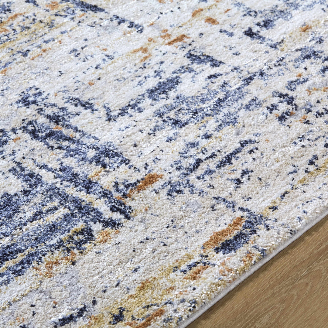 Bazyli Contemporary Abstract Navy And Beige Rug - The Rug Decor