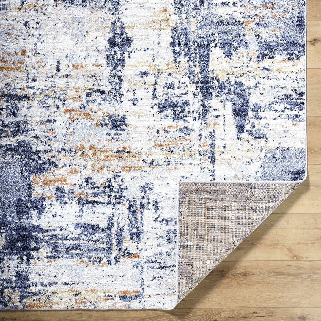 Bazyli Contemporary Abstract Navy And Beige Rug - The Rug Decor