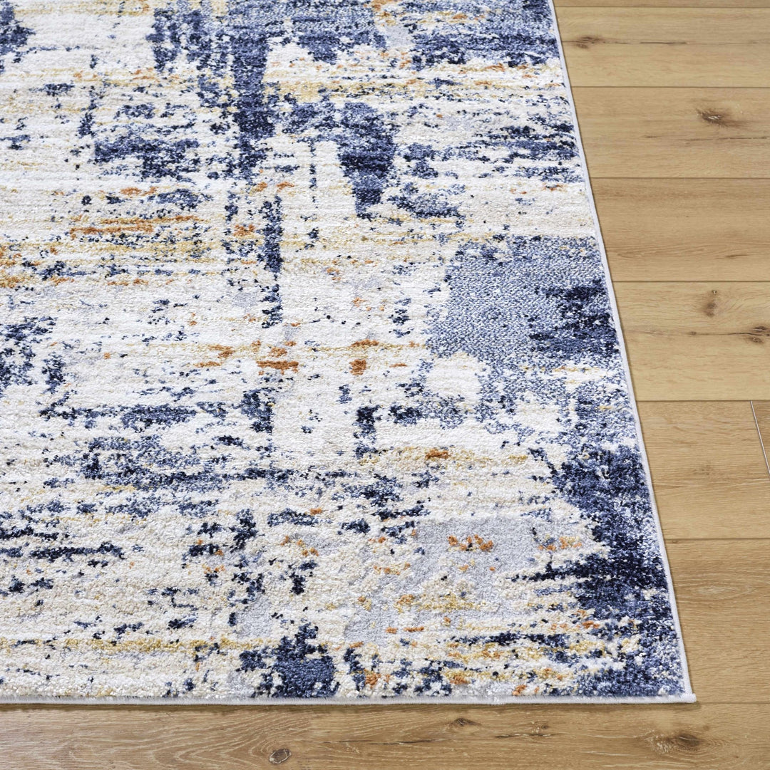 Bazyli Contemporary Abstract Navy And Beige Rug - The Rug Decor