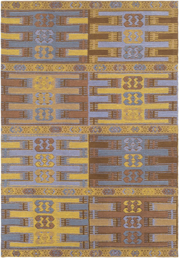 Bearden Traditional Style Brown & Blue Hand Woven Rug - The Rug Decor