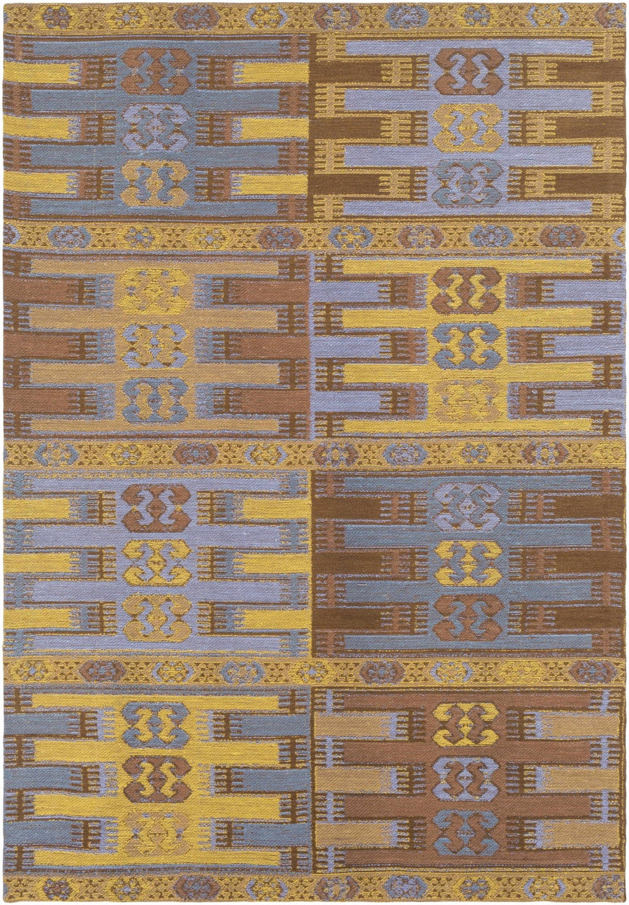 Bearden Traditional Style Brown & Blue Hand Woven Rug - The Rug Decor