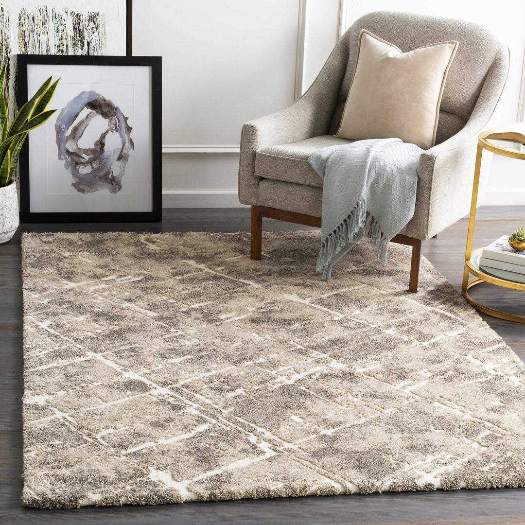 Bearsdale Beige And Gray Modern Abstract Design Area Rug