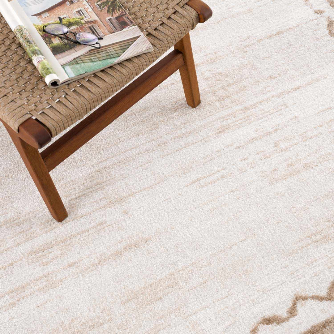 Beatus Modern Geometric Cream Washable Area Rug - The Rug Decor