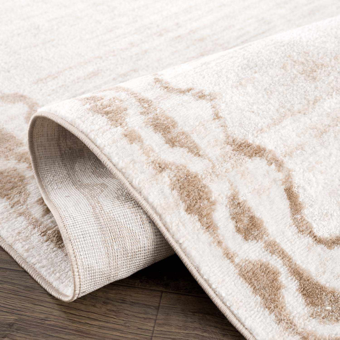 Beatus Modern Geometric Cream Washable Area Rug - The Rug Decor
