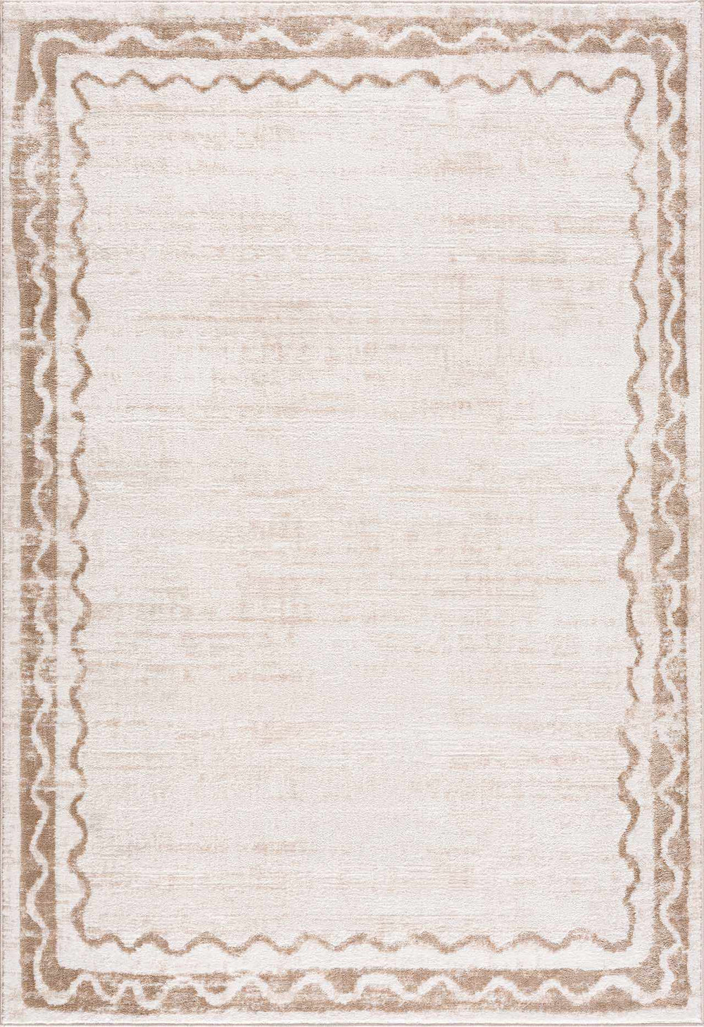 Beatus Modern Geometric Cream Washable Area Rug - The Rug Decor