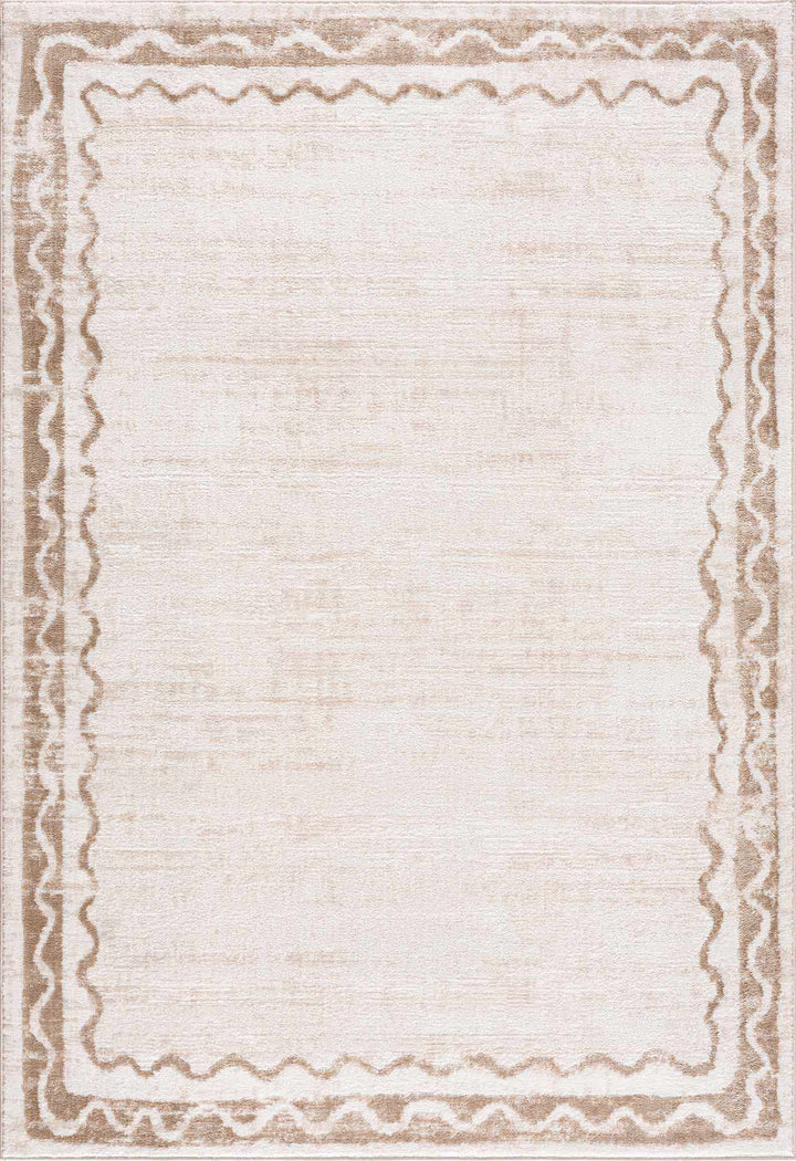 Beatus Modern Geometric Cream Washable Area Rug - The Rug Decor
