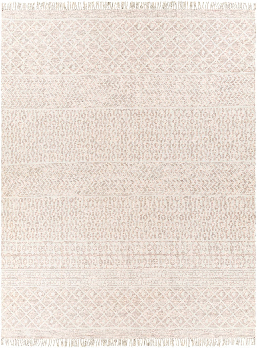 Beaverlodge Modern Geometrical Design Ivory And Pink Area Rug - The Rug Decor