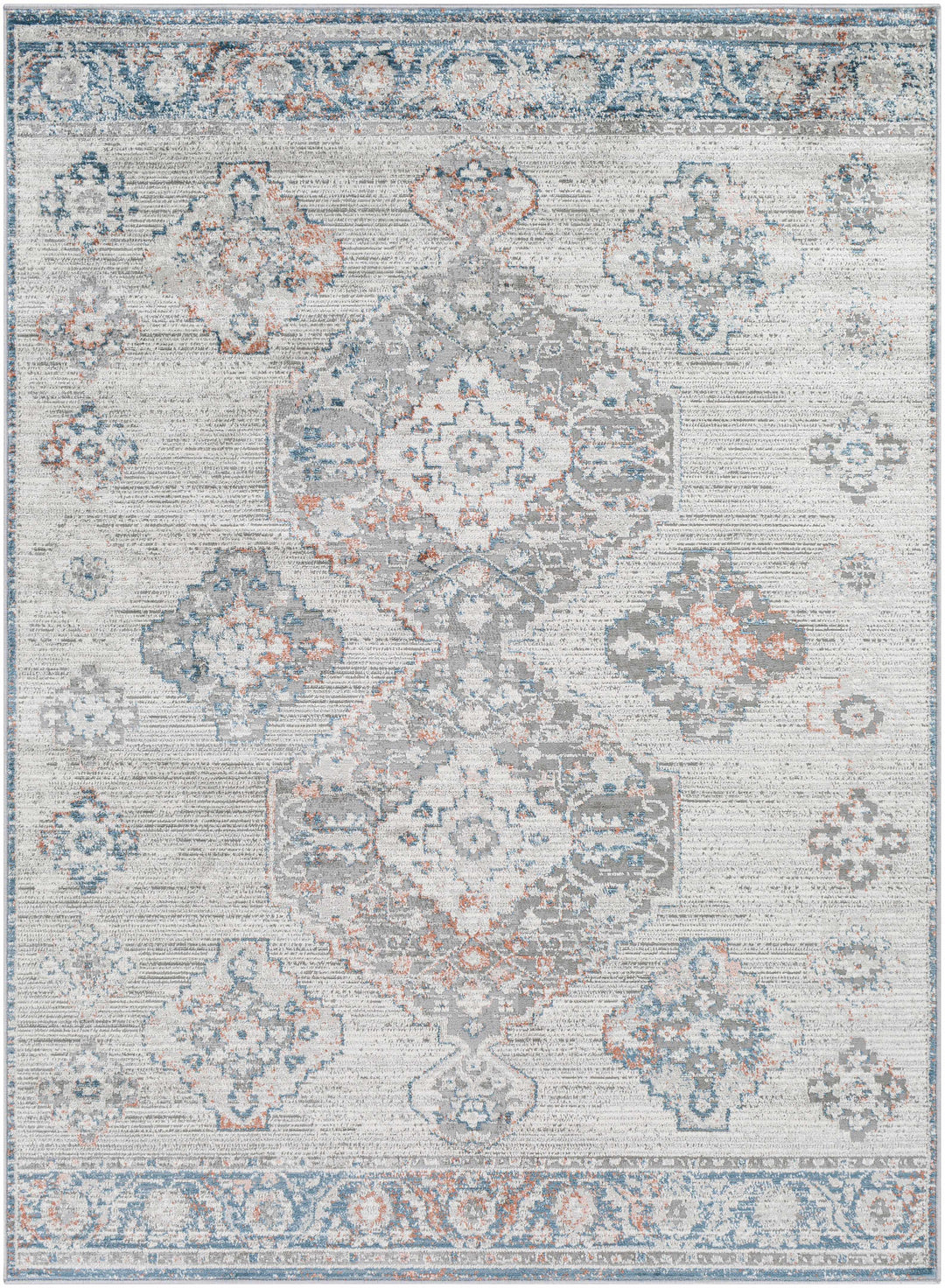 Becuh Traditional Style Ivory And Blue Area Rug