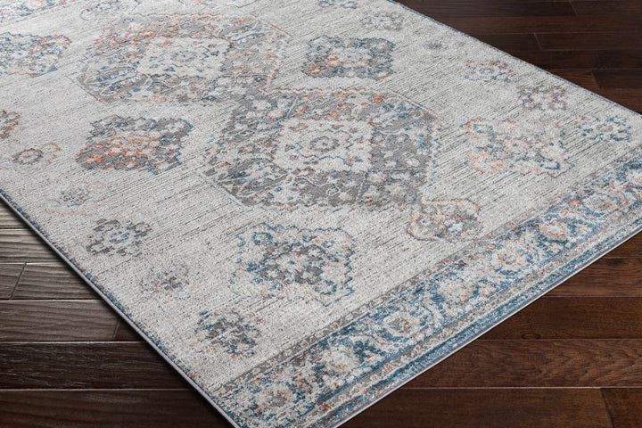 Becuh Traditional Style Ivory And Blue Area Rug