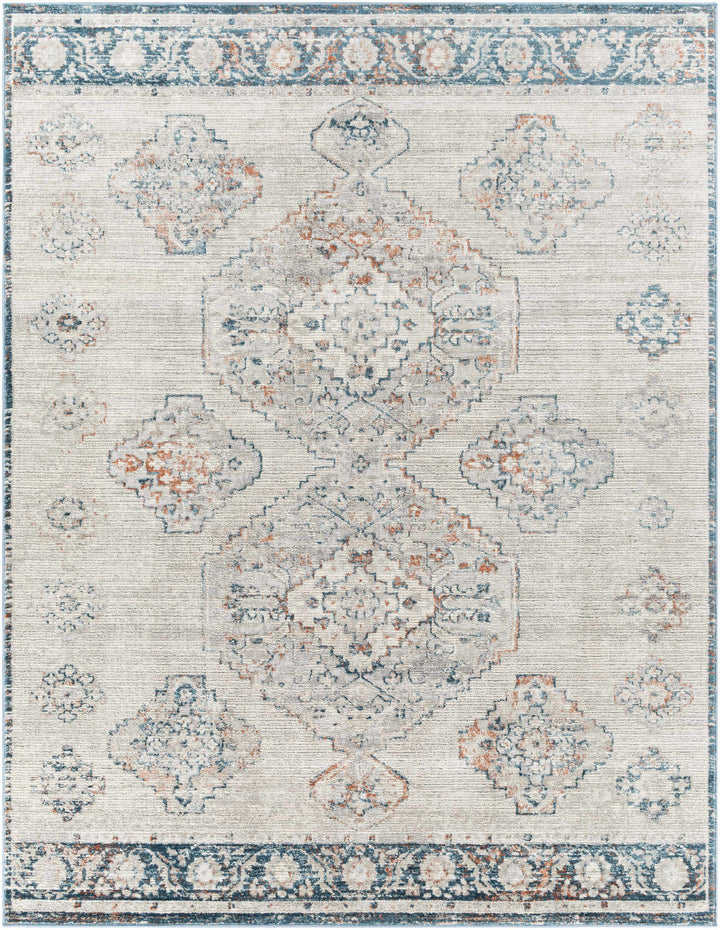 Becuh Traditional Style Ivory And Blue Area Rug