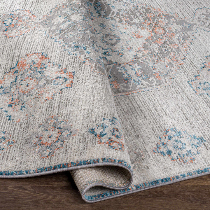 Becuh Traditional Style Ivory And Blue Area Rug