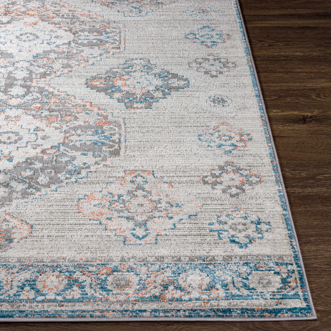 Becuh Traditional Style Ivory And Blue Area Rug