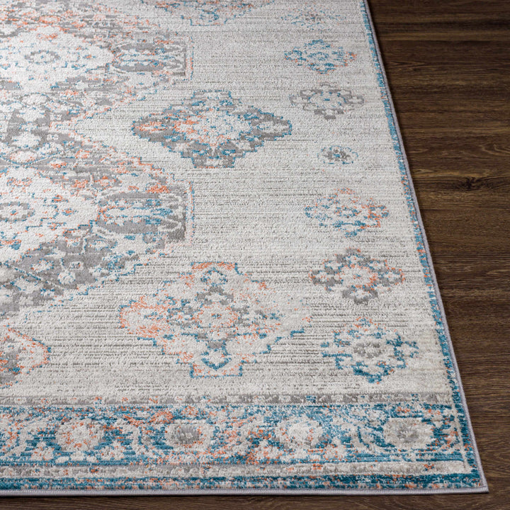 Becuh Traditional Style Ivory And Blue Area Rug