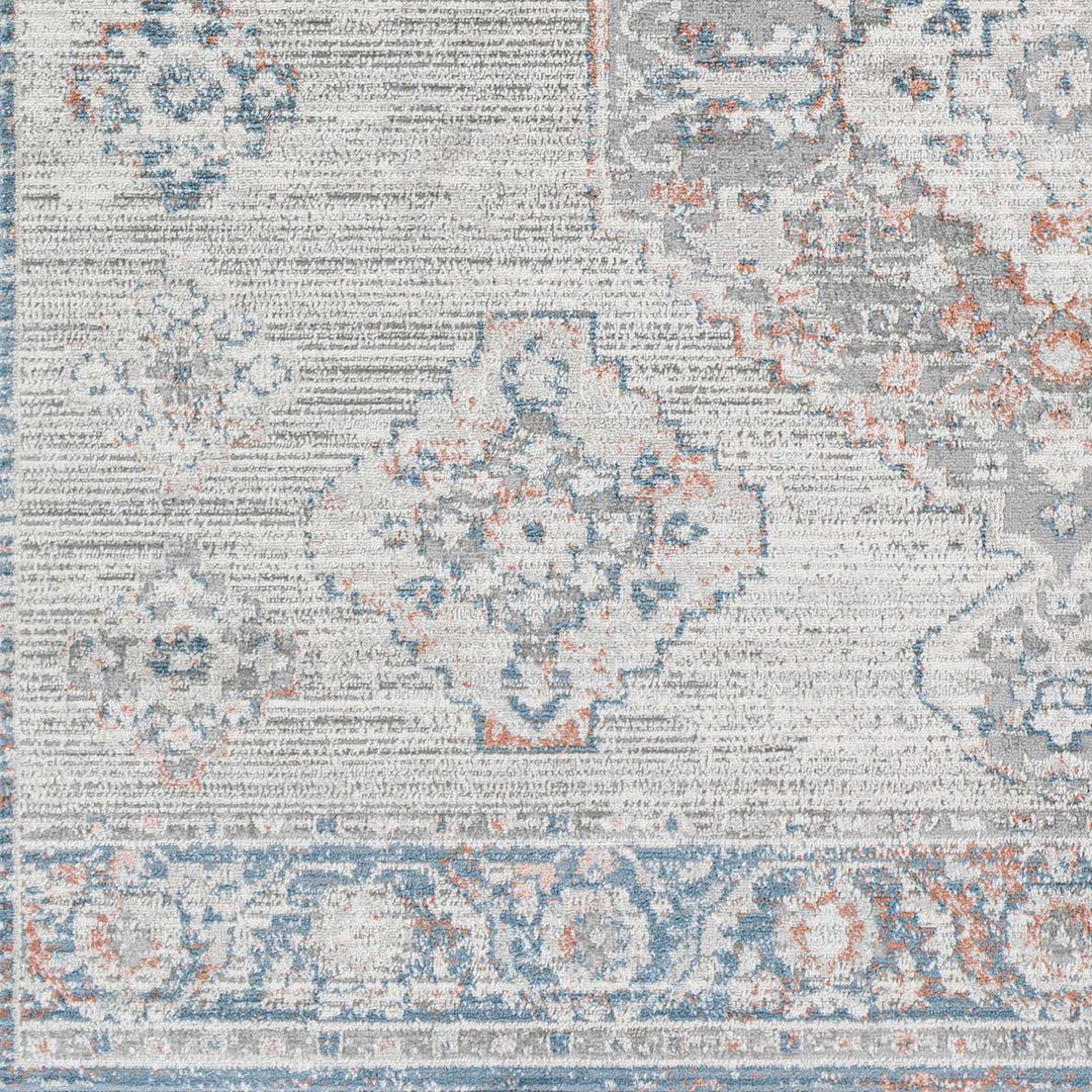 Becuh Traditional Style Ivory And Blue Area Rug