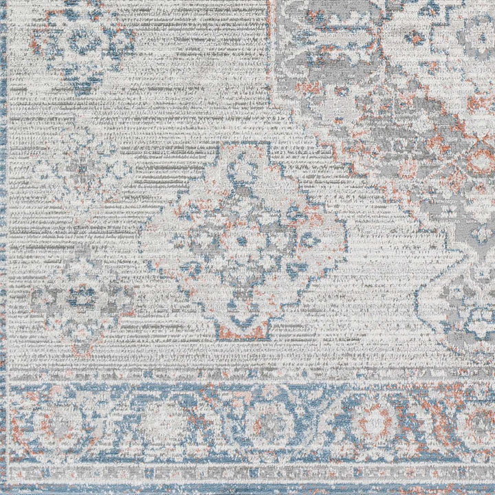 Becuh Traditional Style Ivory And Blue Area Rug