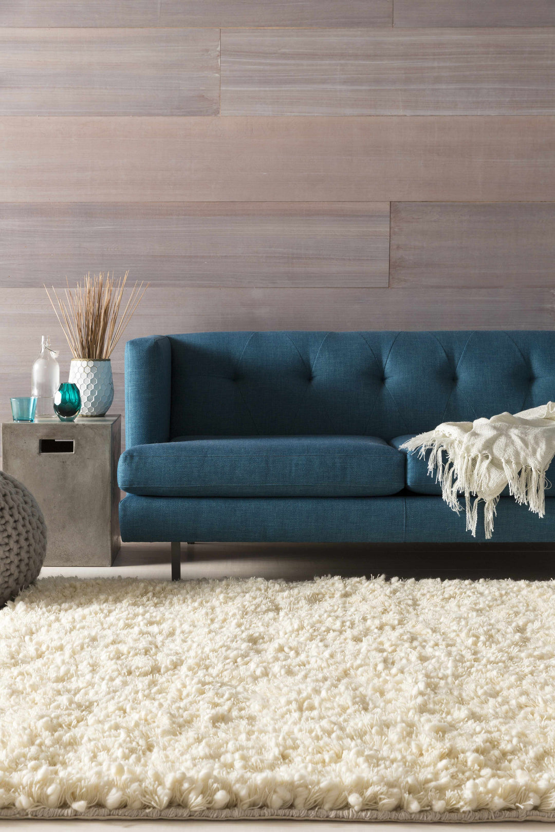 Bedias Hand Woven Modern Style Ivory Area Rug
