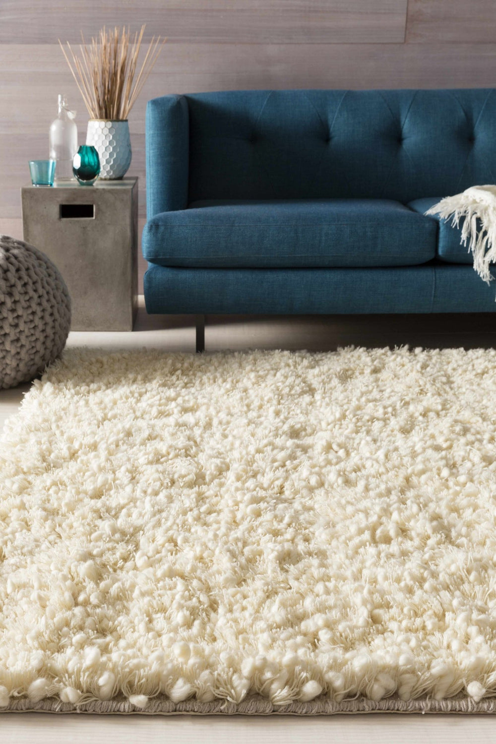 Bedias Hand Woven Modern Style Ivory Area Rug - The Rug Decor