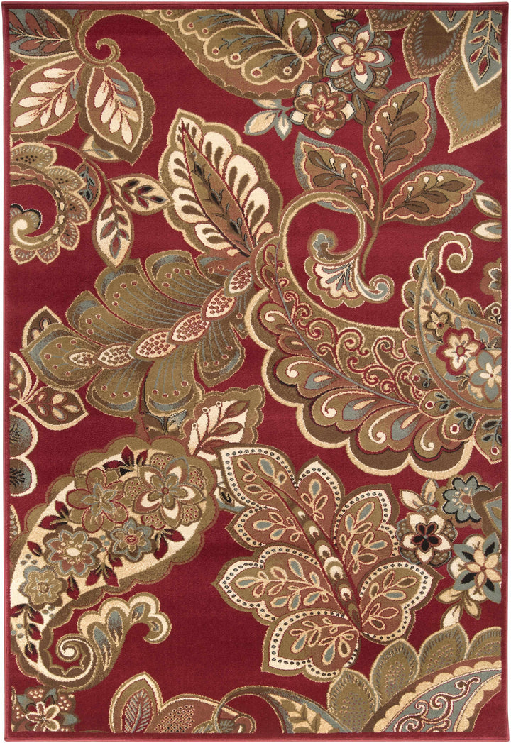 Beedeville Red And Brown Traditional Style Area Rug
