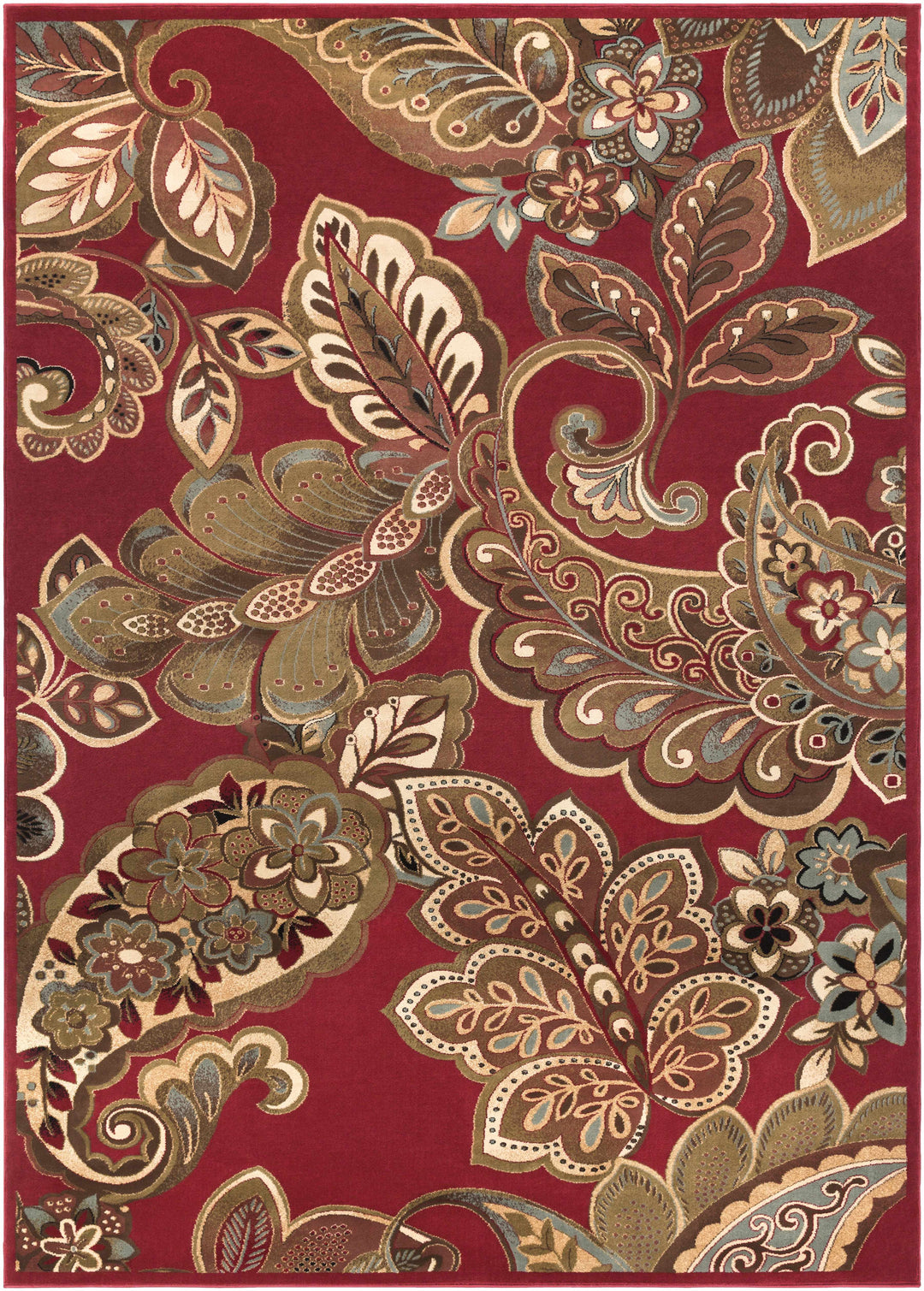 Beedeville Red And Brown Traditional Style Area Rug