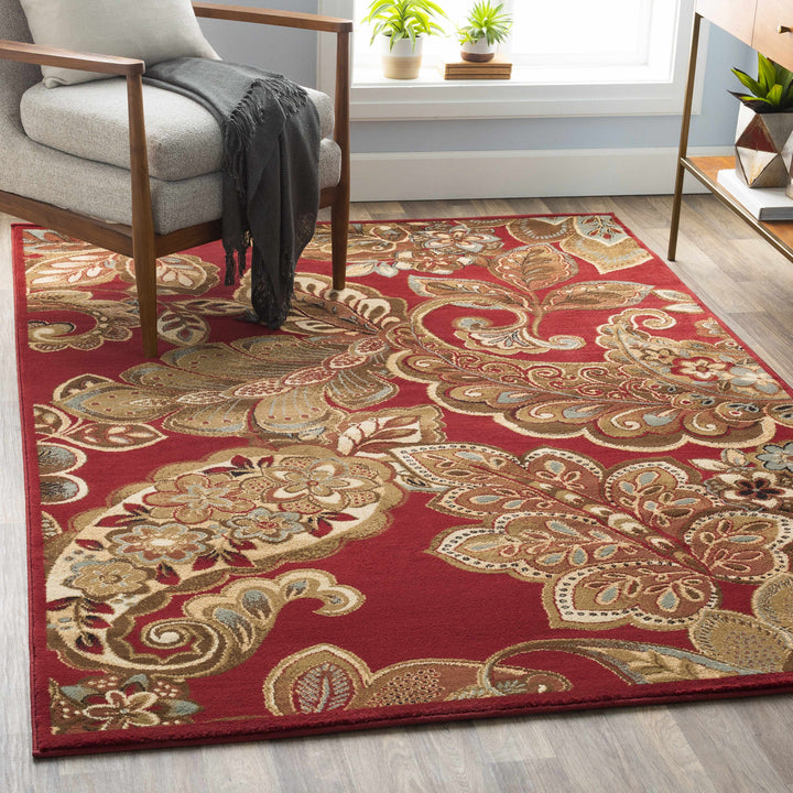 Beedeville Red And Brown Traditional Style Area Rug