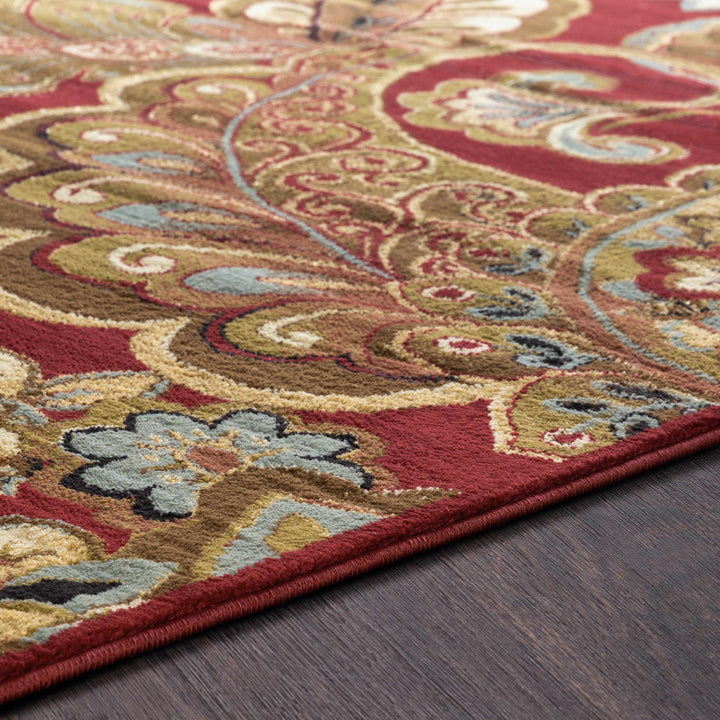 Beedeville Red And Brown Traditional Style Area Rug