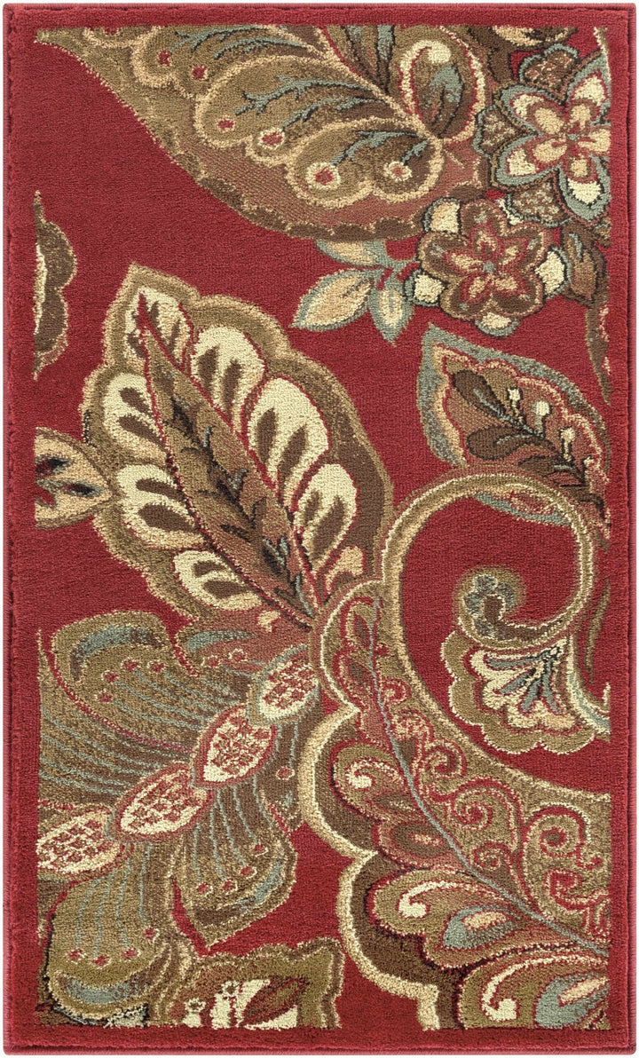 Beedeville Red And Brown Traditional Style Area Rug - The Rug Decor