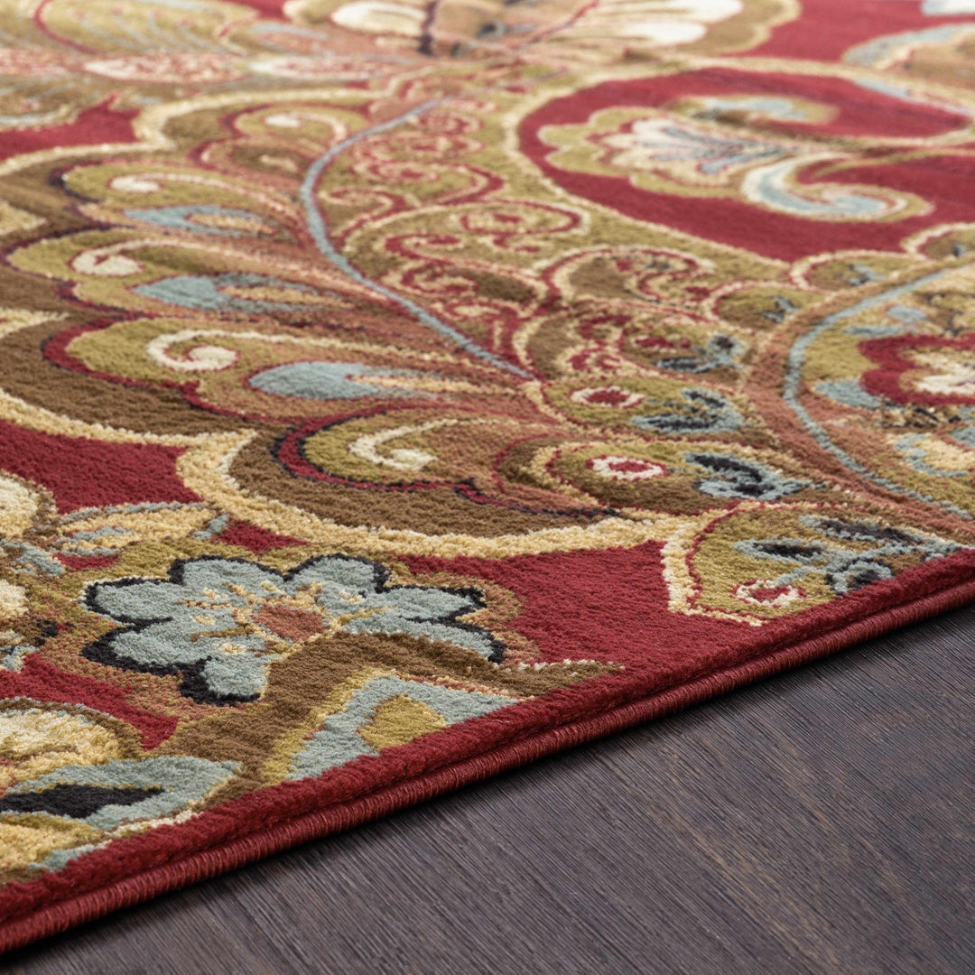 Beedeville Red And Brown Traditional Style Area Rug - The Rug Decor